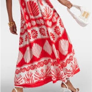 Farm Rio red white Ainika shell skirt, XL, BNWT